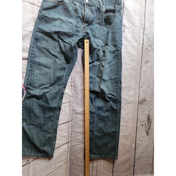Mens Levi’s 514 Cotton Slim Straight Medium Dark Wash Blue Jeans Size 36x32 - Picture 4 of 10